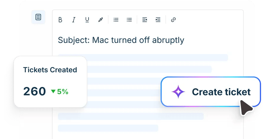 Freshservice interface mockup